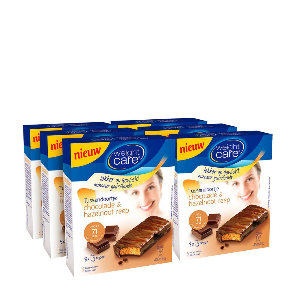 Weight Care Snack reep chocolade-hazelnoot - 6x8 stuks
