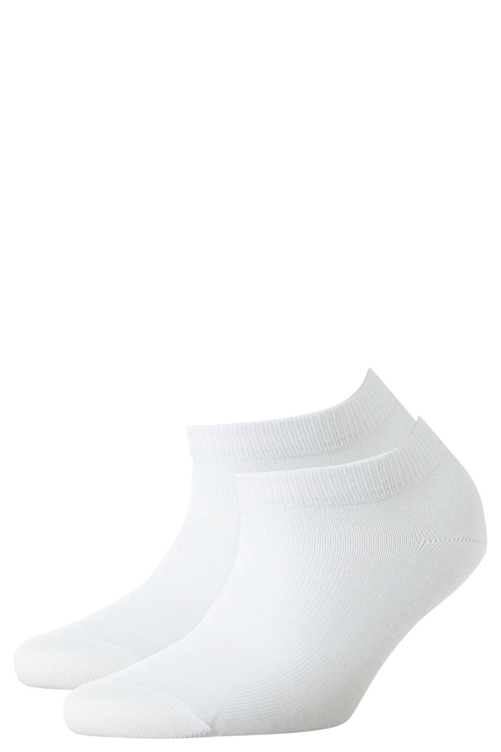 FALKE Happy sokken - wit (set van 2)