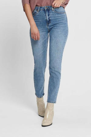 cropped high waist straight fit jeans ONLEMILY denim medium blue regular