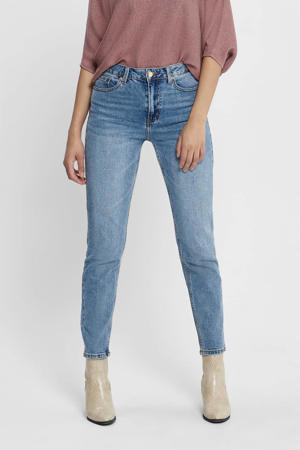 cropped high waist straight fit jeans ONLEMILY denim medium blue regular