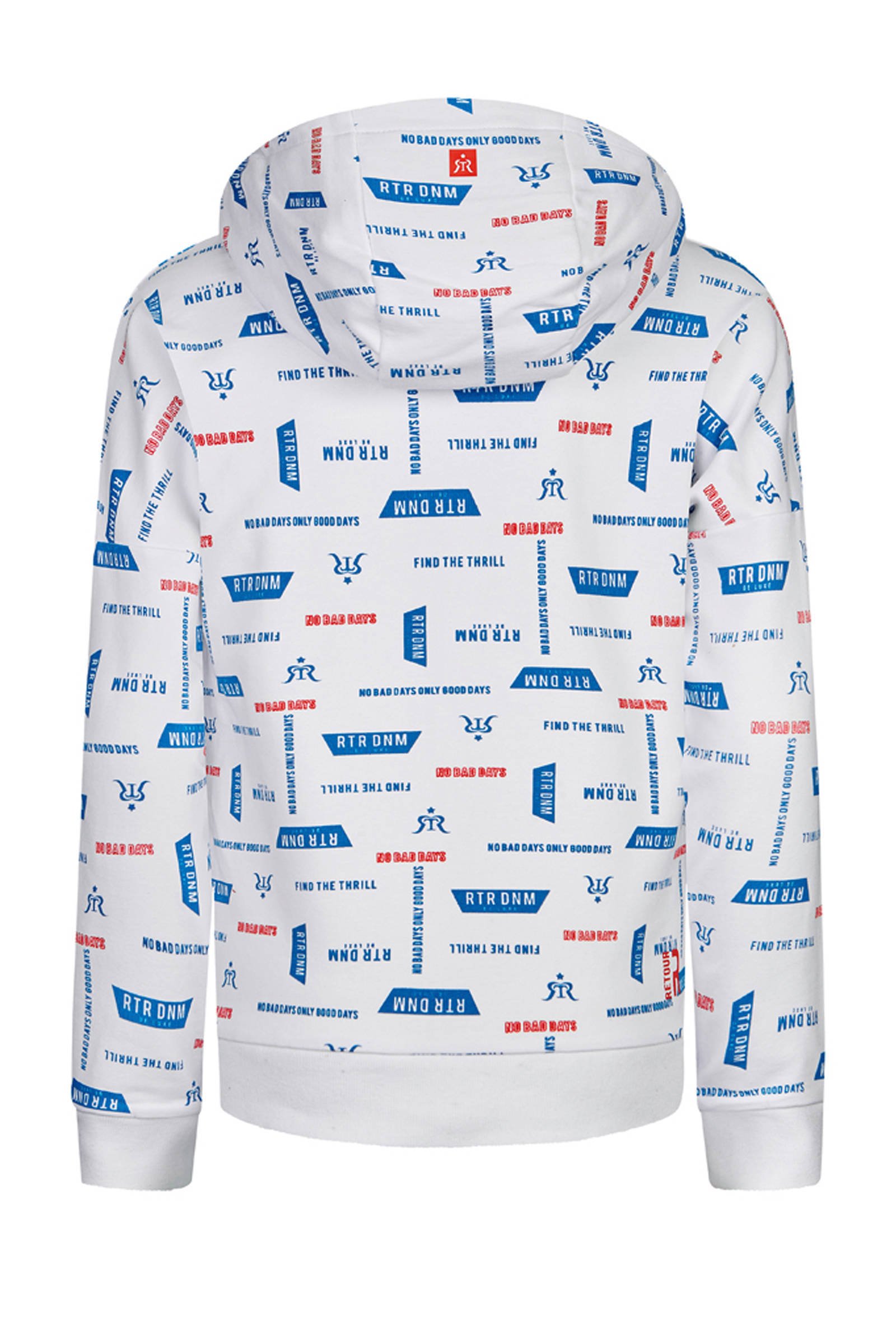 Retour Denim hoodie James met all over print witblauwrood Retour Denim hoodie James met all over print witblauwrood