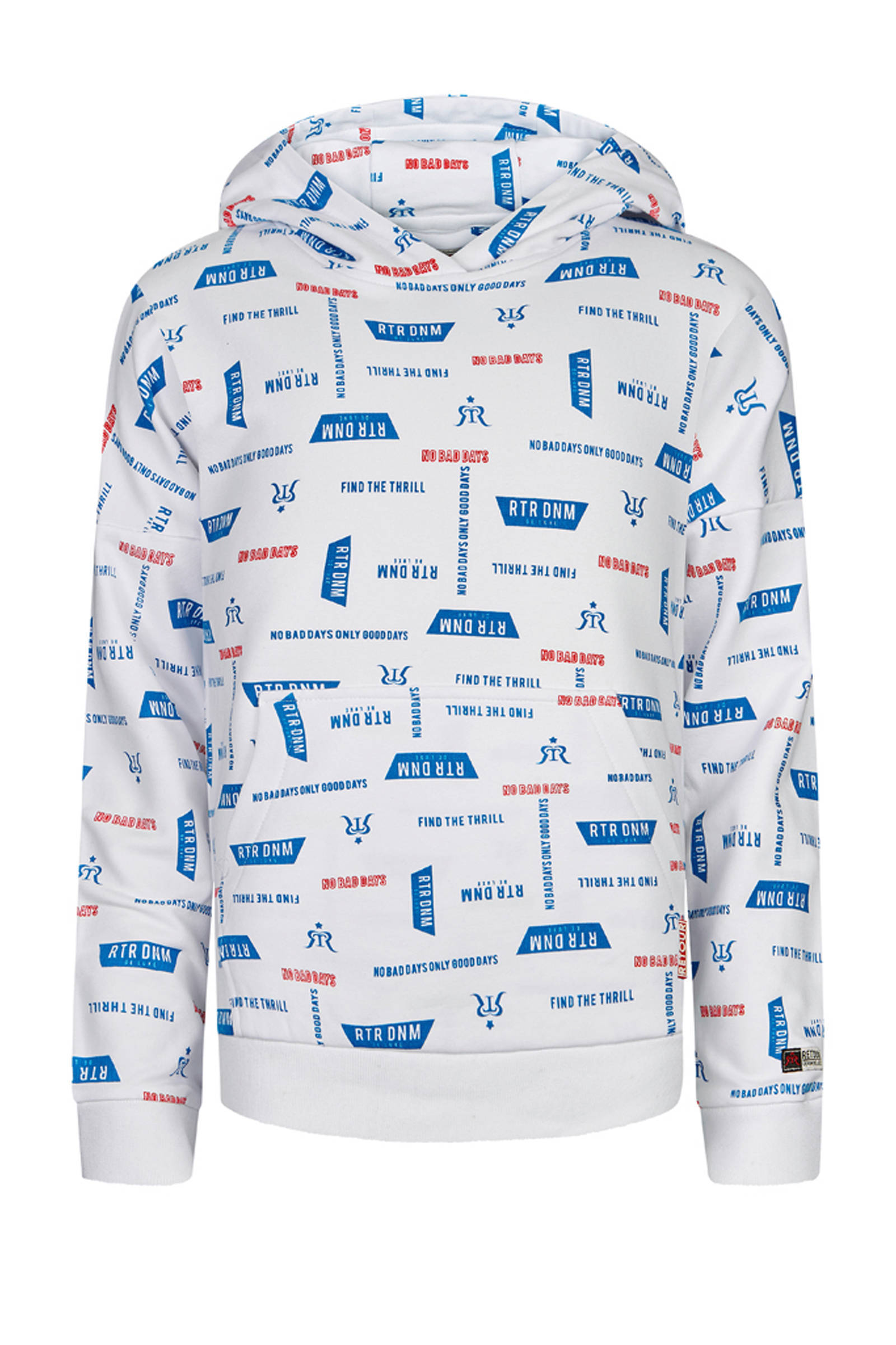Retour Denim hoodie James met all over print witblauwrood Retour Denim hoodie James met all over print witblauwrood