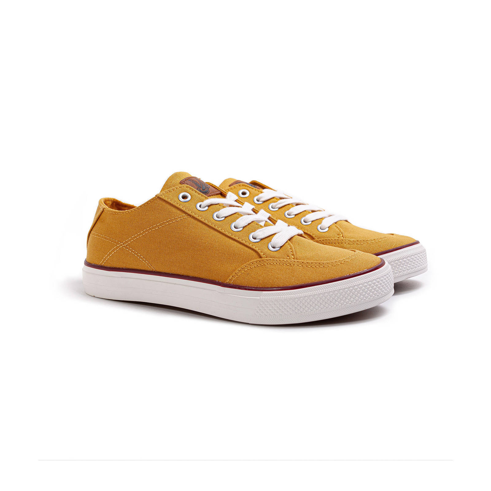 WE Fashion canvas sneakers mosterdgeel | wehkamp