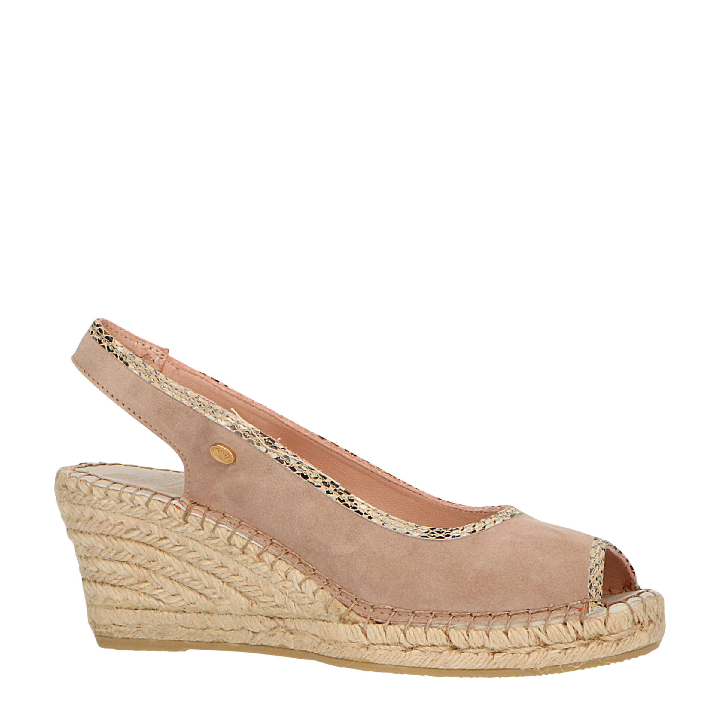 Fred de la Bretoniere suède slingback espadrilles taupe | wehkamp