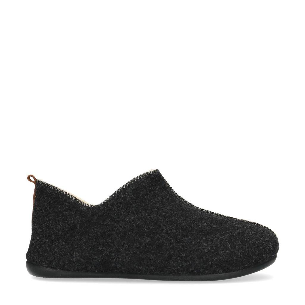 Antraciete heren Manfield pantoffels van textiel