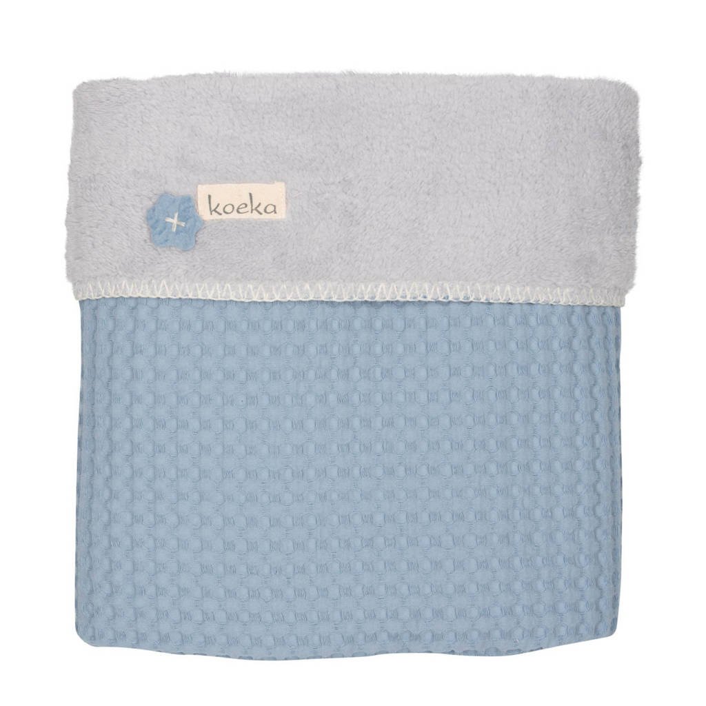 Koeka Oslo baby ledikantdeken teddy 100x150 cm Soft Blue/Silvergrey, Soft blue/silver grey