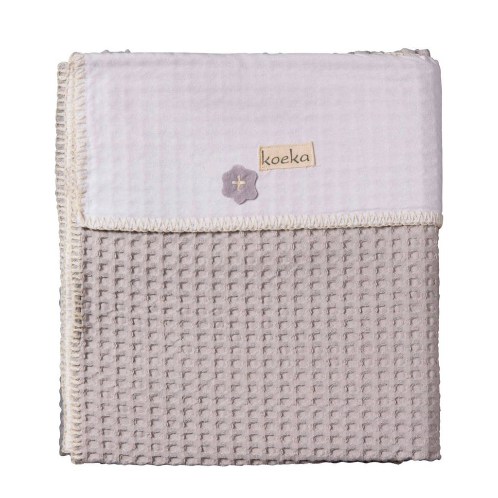 Koeka Antwerp baby wiegdeken Silver Grey 75x100 cm, silver grey/white