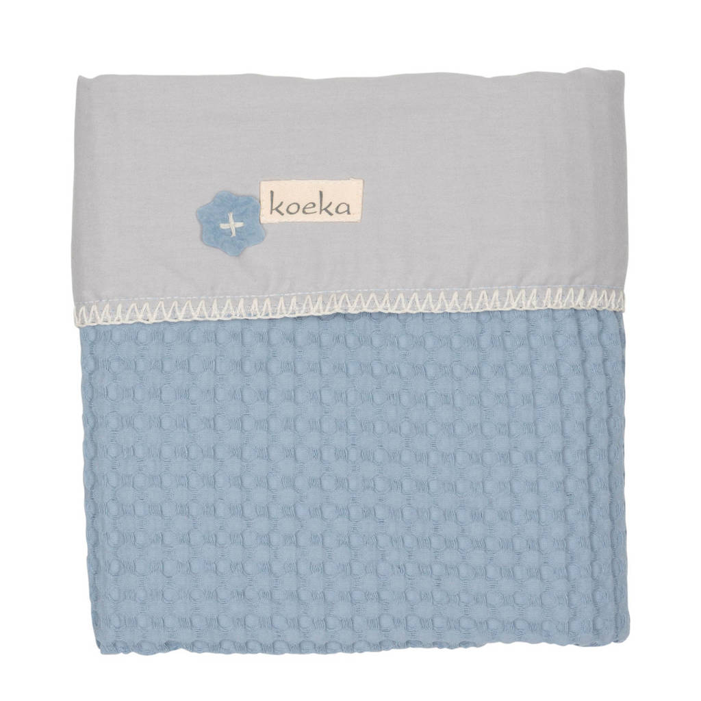 Koeka Antwerp baby wiegdeken Soft Blue 75x100 cm, Soft blue/silver grey