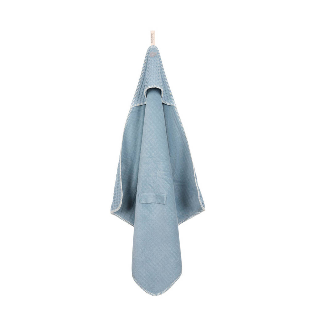 Koeka Antwerp badcape flanel/wafelstof 100x105 cm Soft Blue, soft blue