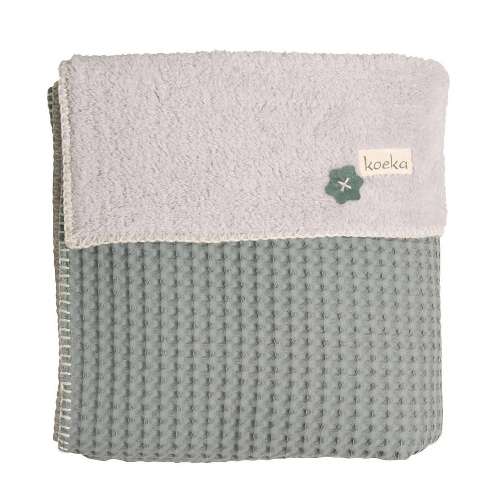 Koeka Oslo Teddy baby wiegdeken 75x100 cm Old Baby Pink, old baby pink/pebble