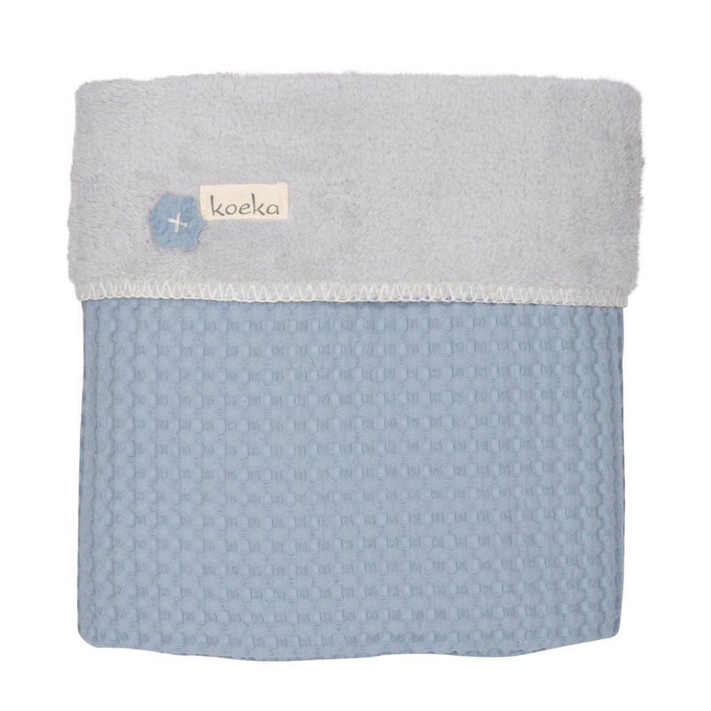 Koeka Oslo Teddy baby wiegdeken 75x100 cm Soft Blue, soft blue/silvergrey