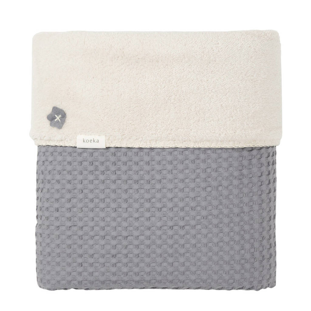 Koeka Oslo baby ledikantdeken Steel Grey 100x150 cm, steel grey/pebble