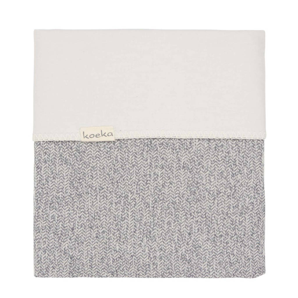 Koeka baby ledikantdeken Vigo flanel grijs 100x150 cm, sparkle grey/pebble