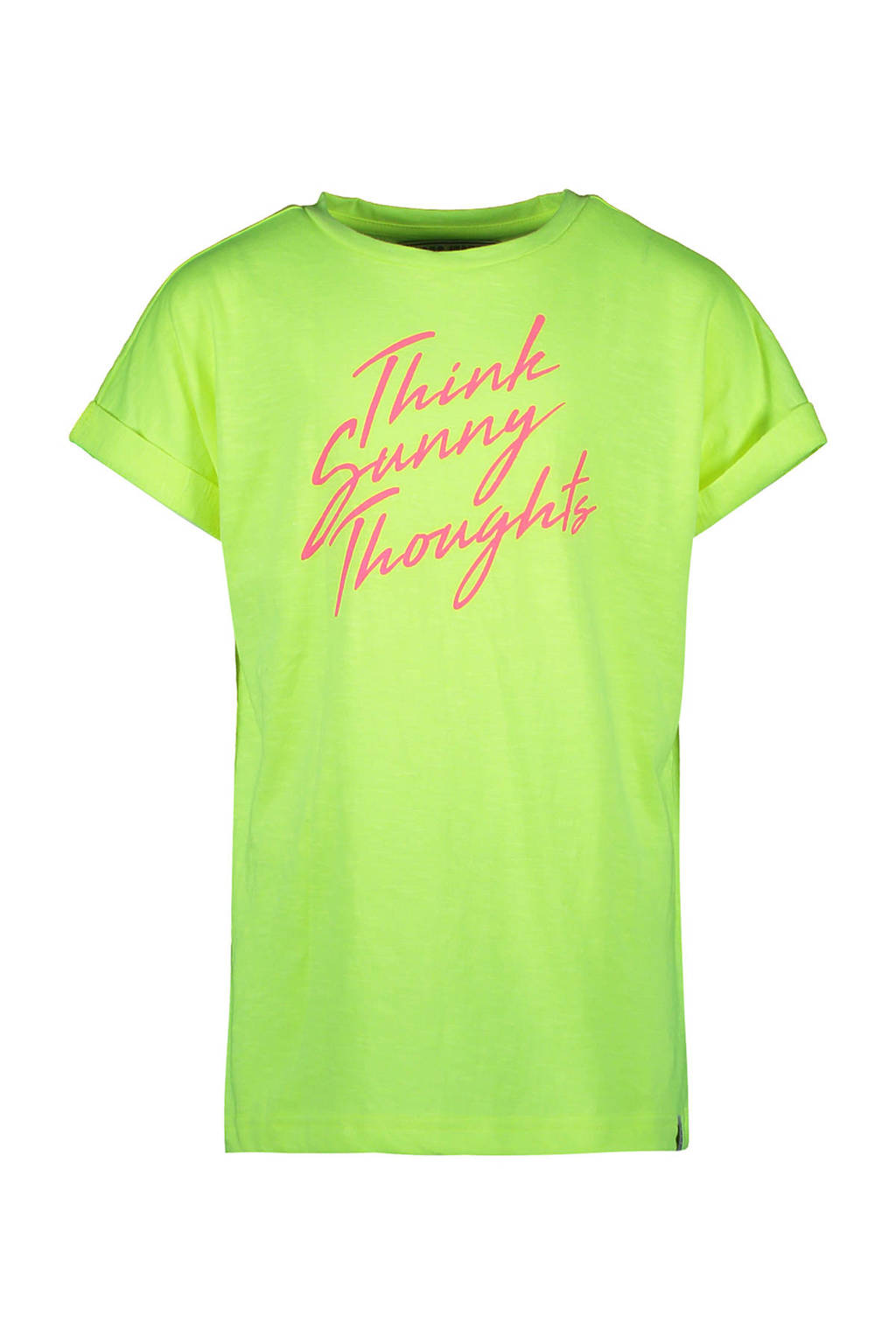 Cars T-shirt Niah met tekst limegroen, Limegroen
