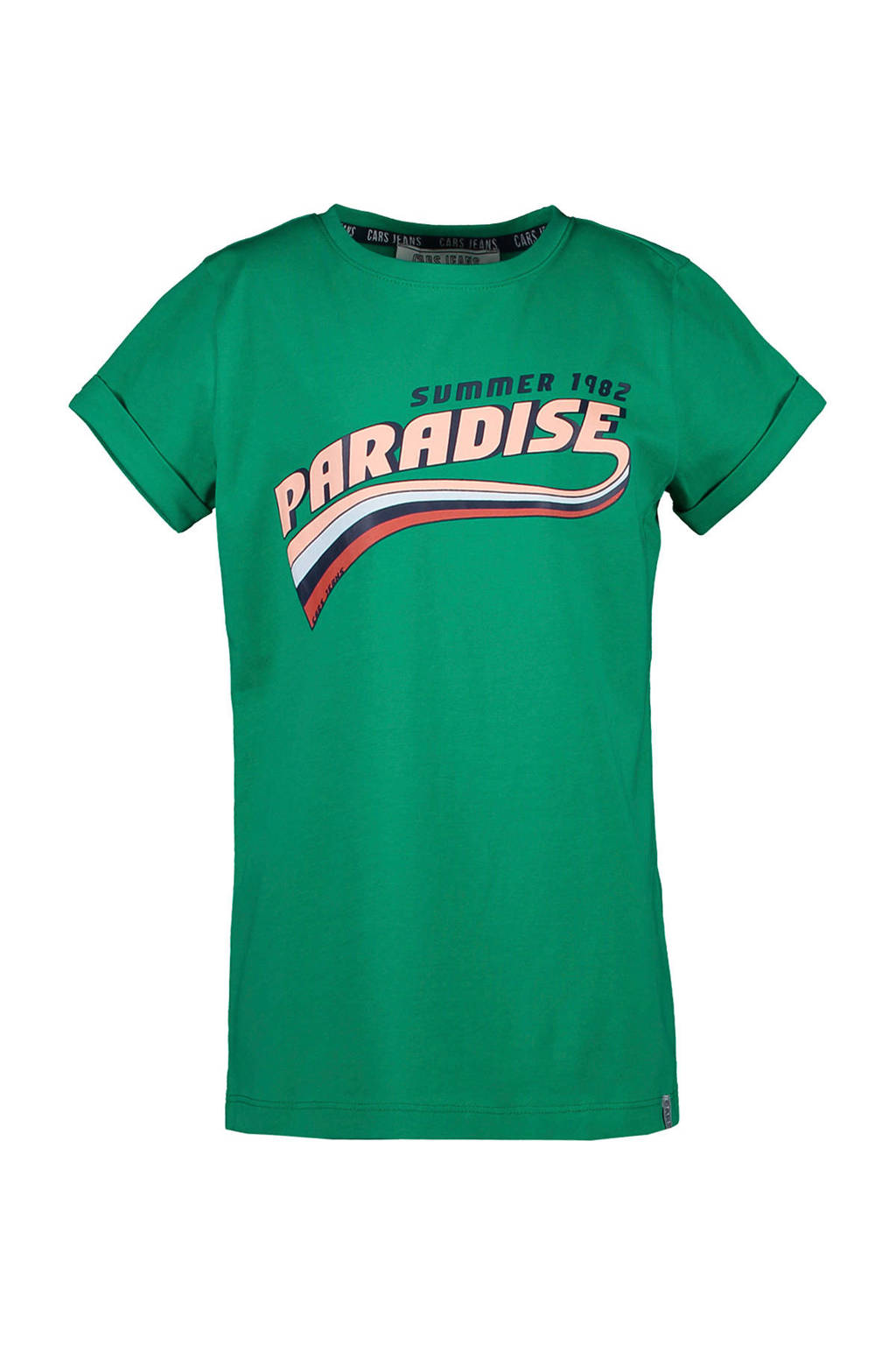 Cars T-shirt Reya met tekst groen/donkerblauw/rood, Groen/donkerblauw/rood