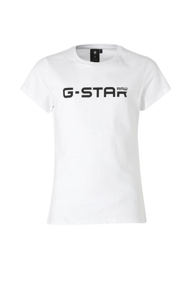 Altaar instinct meditatie G-Star RAW T-shirt met logo wit/zwart | wehkamp
