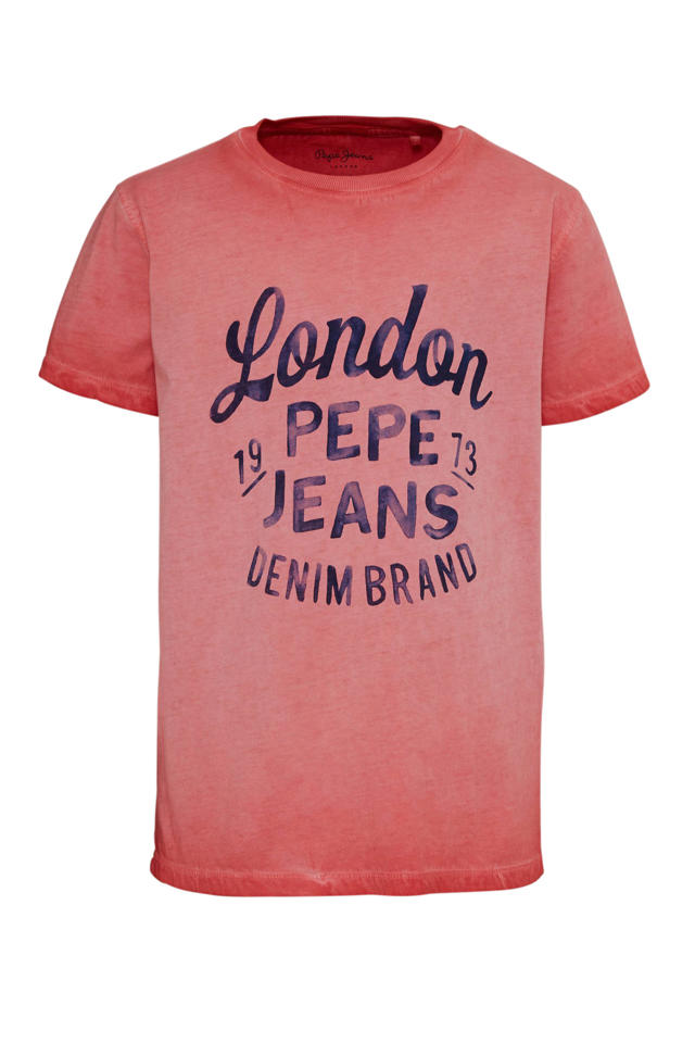 schokkend Open sokken Pepe Jeans T-shirt met logo roze/donkerblauw | wehkamp