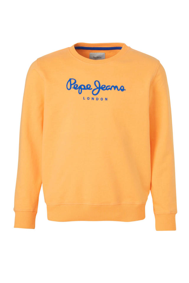 Bron Draak Identificeren Pepe Jeans sweater met tekst oranje/donkerblauw | wehkamp