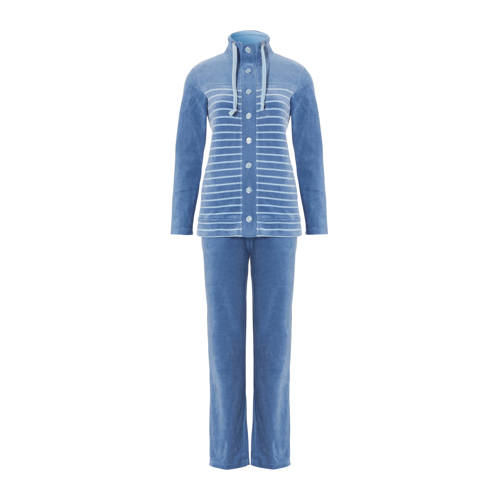 Pastunette fluwelen huispak blauw afbeelding
