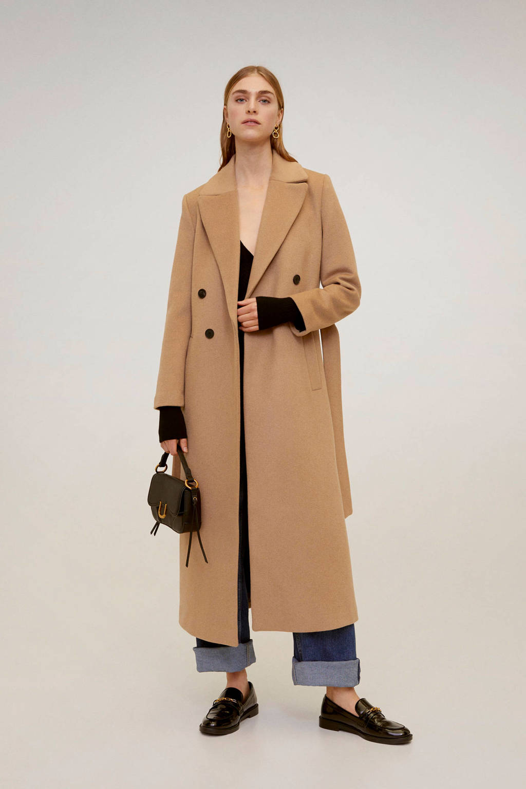 Mango Coat Met Wol Camel Wehkamp