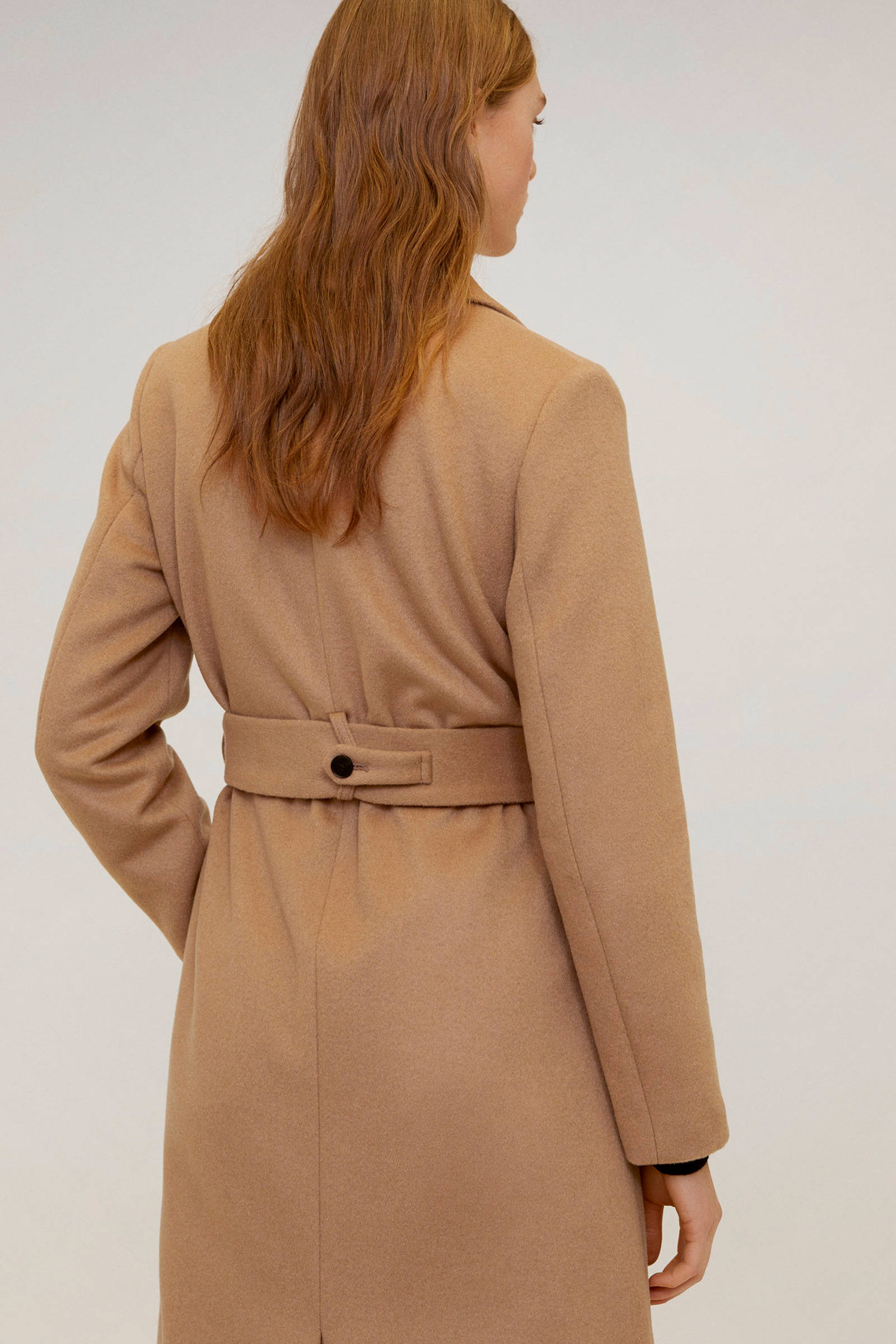 Mango coat met wol camel wehkamp