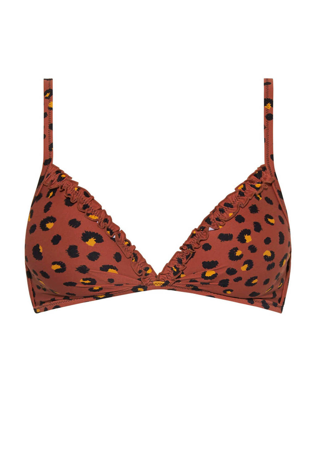 Cyell bikinitop met panterprint bruin/zwart, Bruin/zwart/geel