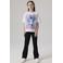 NAME IT KIDS high waist flared broek NKFFRIKKALI zwart