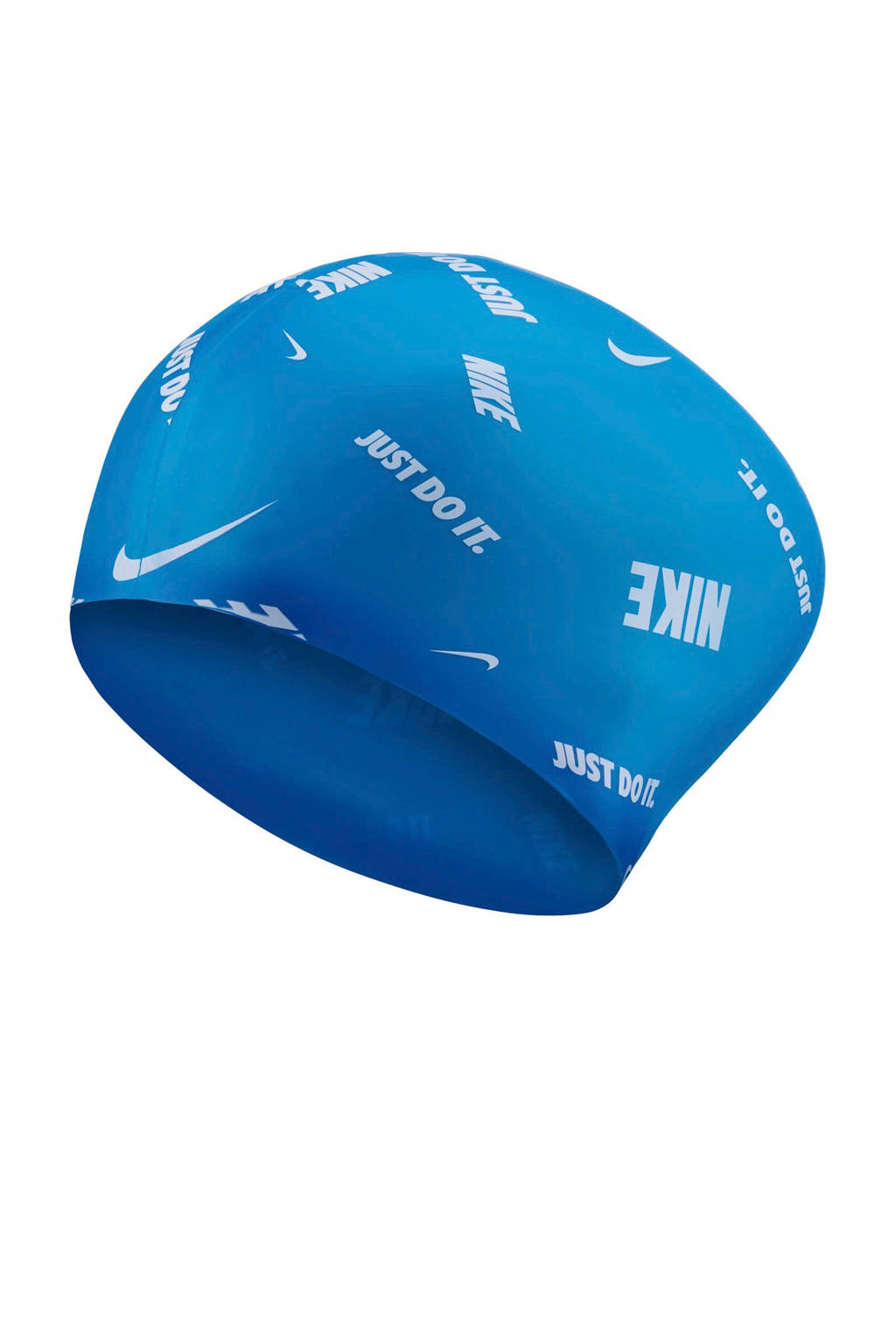 Nike badmuts met logo's blauw/wit, Blauw/wit