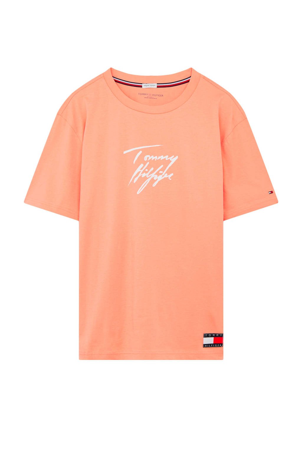 Tommy Hilfiger T-shirt met printopdruk zalmroze, Zalmroze