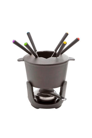 Funcooking Fondueset Gietijzer - 6 personen - grijs - 1.2 liter