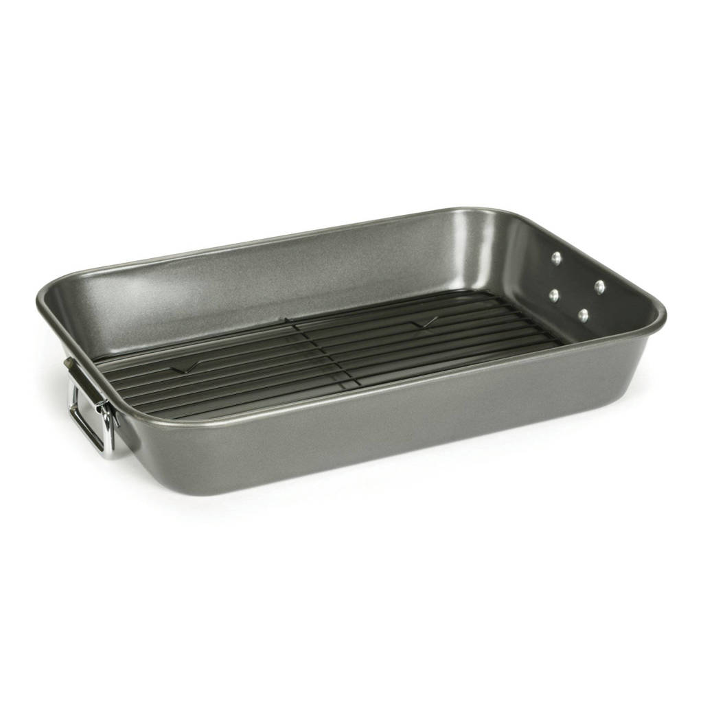 Patisse Braadslede Carat met Rooster 40x28 cm, Zilverkleurig