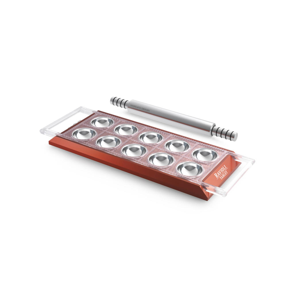 Marcato Ravioli Maker met Deegroller - Rood - 10 Vaks