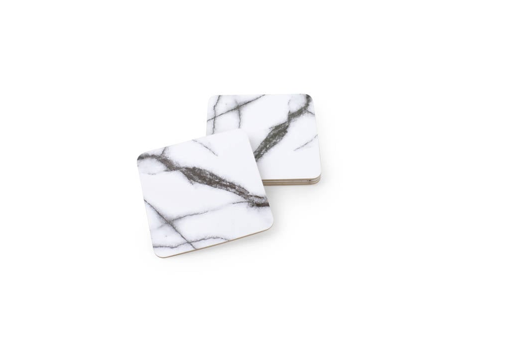 Salt & Pepper Onderzetters Marble 4 stuks, Wit