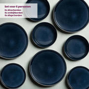thumbnail: Cosy & Trendy Serviesset Quintana Blue 18-delig / 6 personen - 6 dinerborden, 6 diepe borden en 6 ontbijtborden