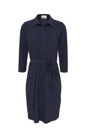 blousejurk met ceintuur donkerblauw