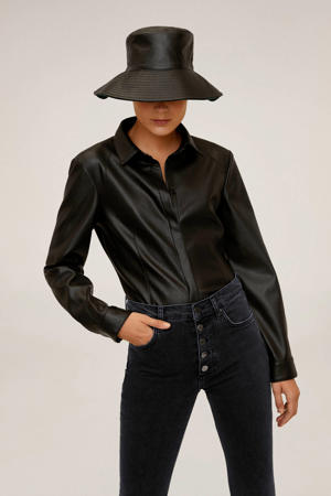 cropped high waist straight fit jeans zwart