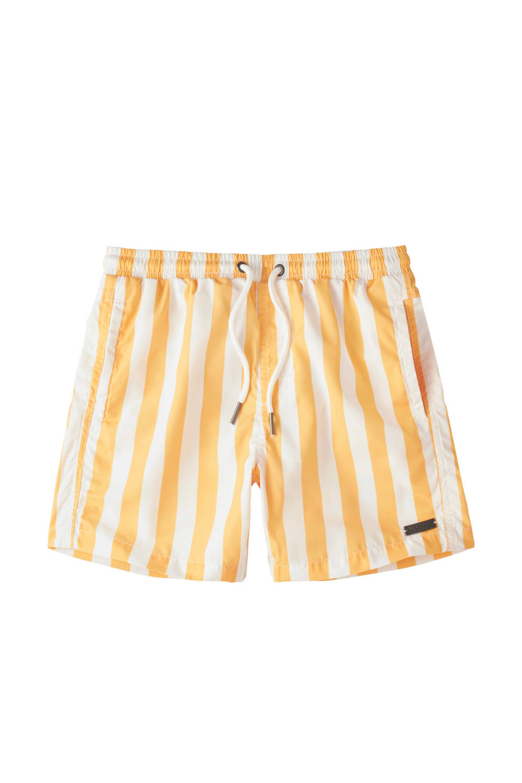Beachlife gestreepte strandshort geel/wit, Geel/wit