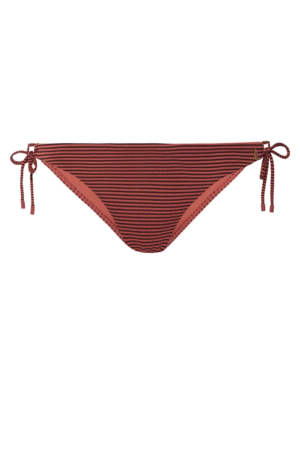 Beachlife gestreept bikinibroekje rood, Donkerrood/rood