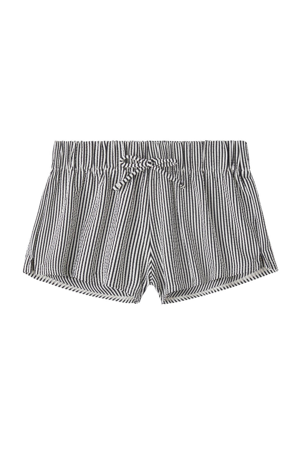 Beachlife gestreepte strandshort donkerblauw/wit, Donkerblauw/wit