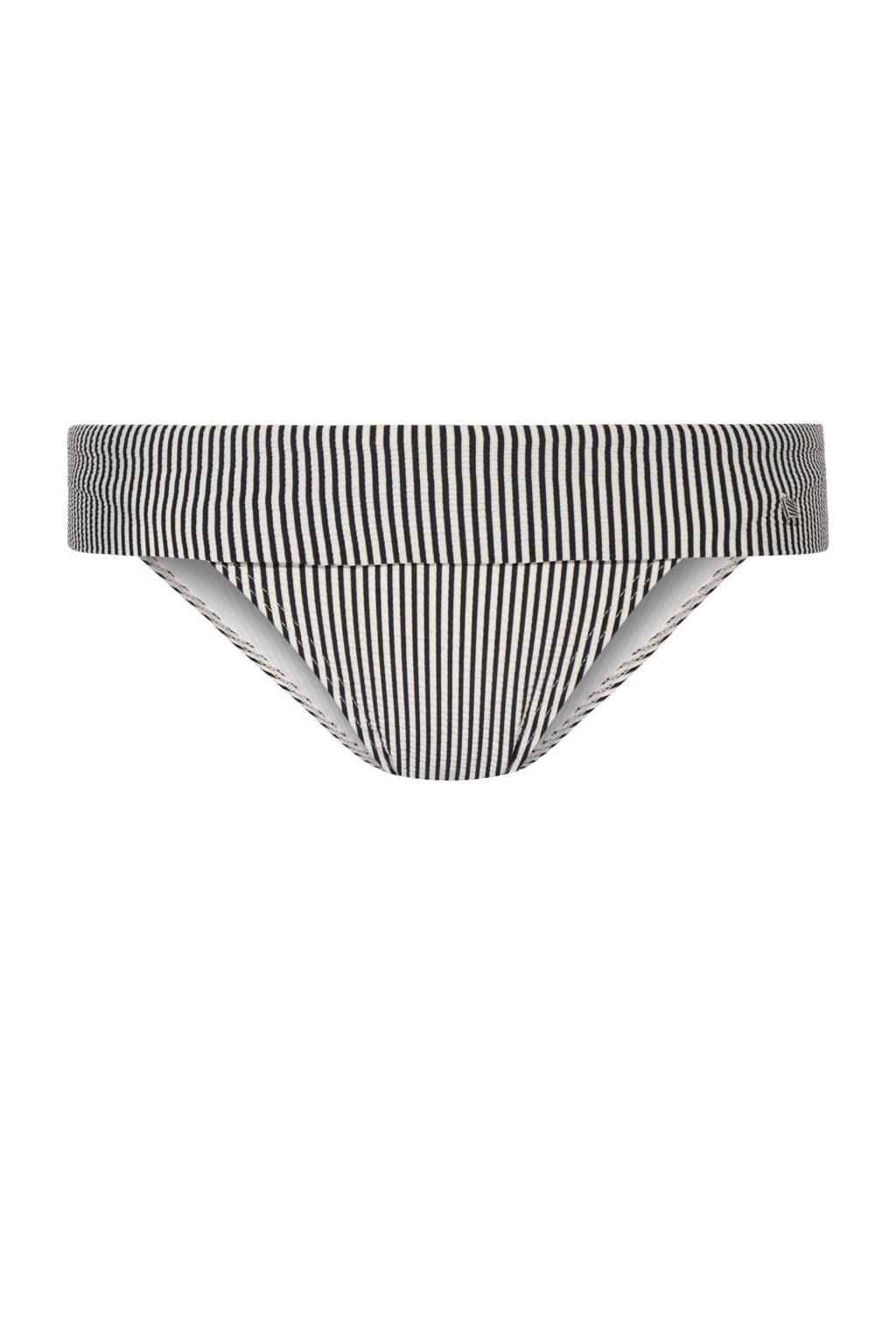 Beachlife gestreept omslag bikinibroekje donkerblauw/wit, Donkerblauw/wit