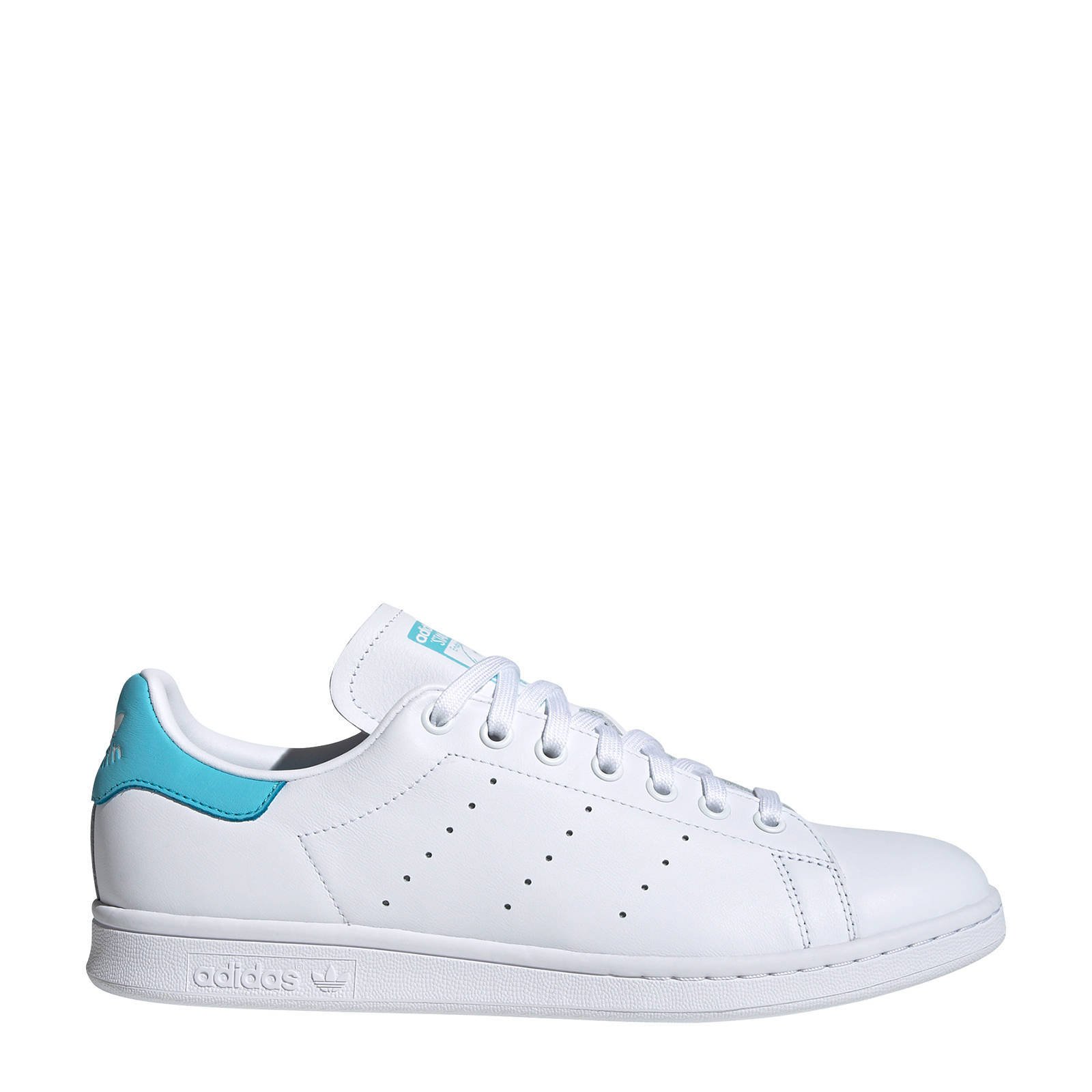 adidas Originals Stan Smith W leren sneakers wit/lichtblauw | wehkamp