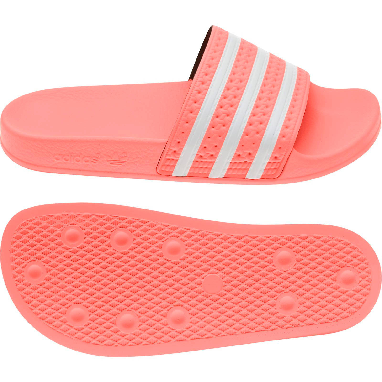 adidas Originals Adilette slippers neonroze/wit | wehkamp
