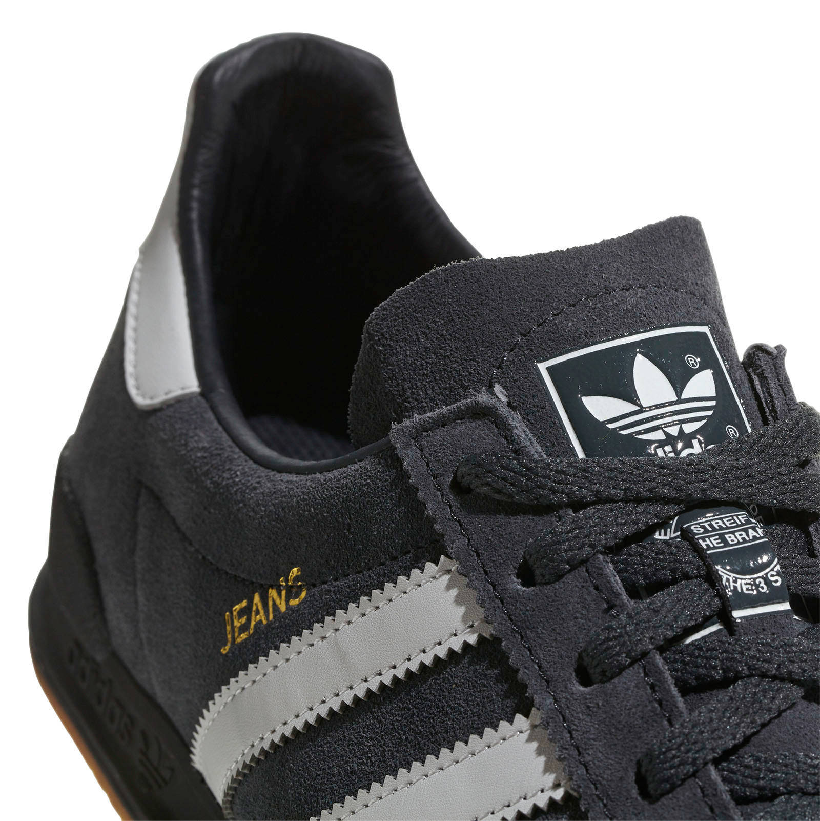 adidas Originals Jeans leren sneakers antraciet/wit | wehkamp