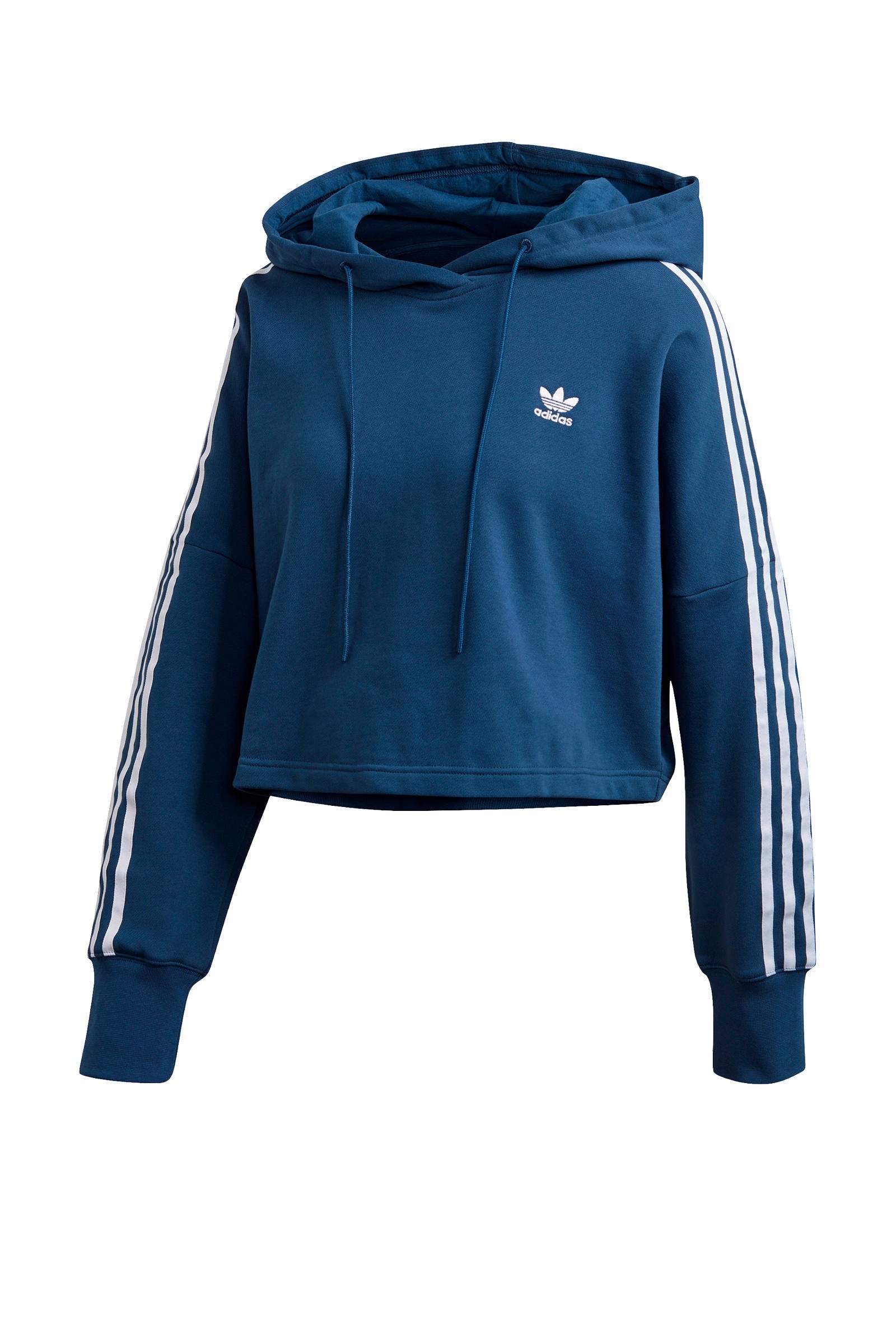 adidas Originals Adicolor cropped hoodie donkerblauwwit adidas Originals Adicolor cropped hoodie witzwart | wehkamp