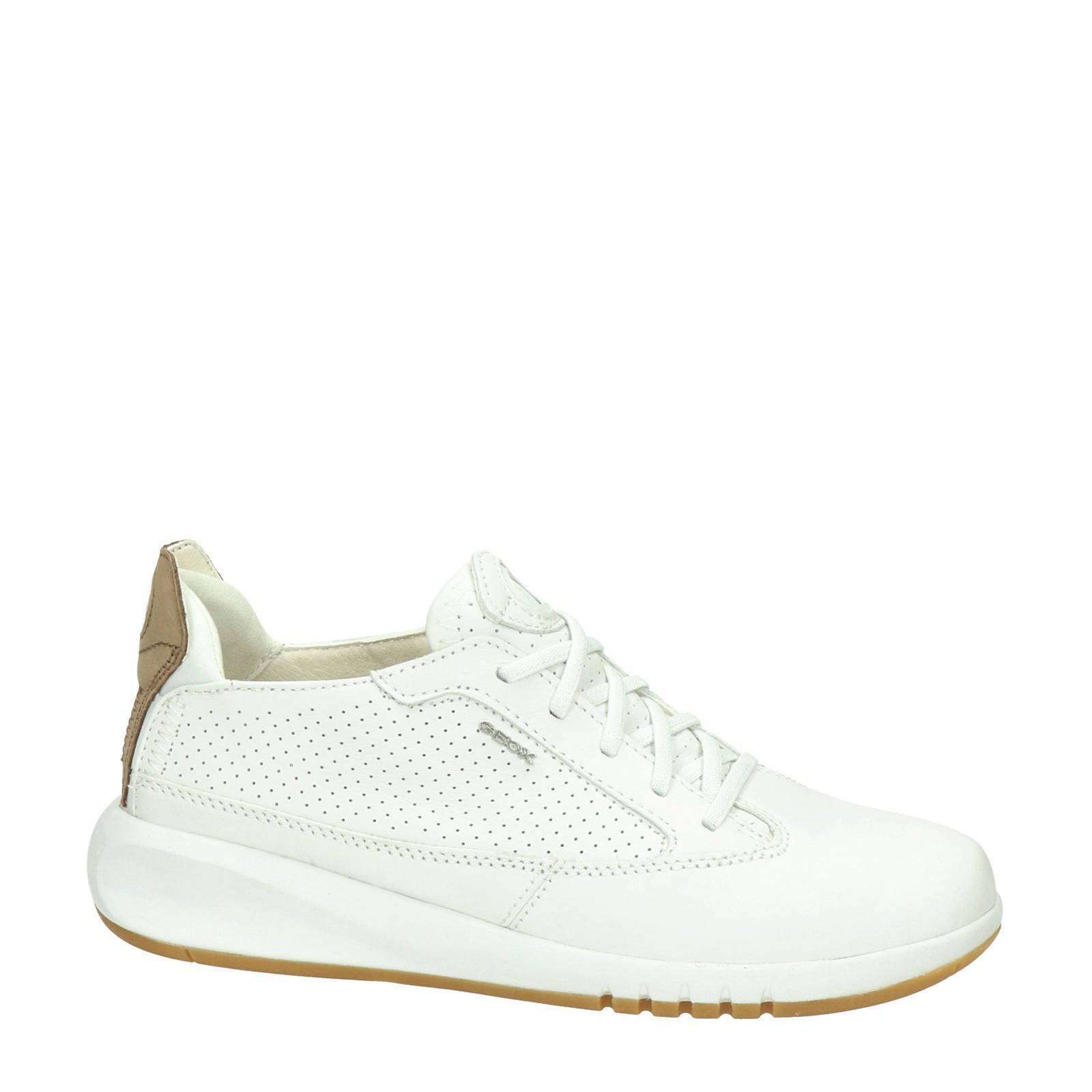Geox Aerantis leren sneakers wit/bruin | wehkamp