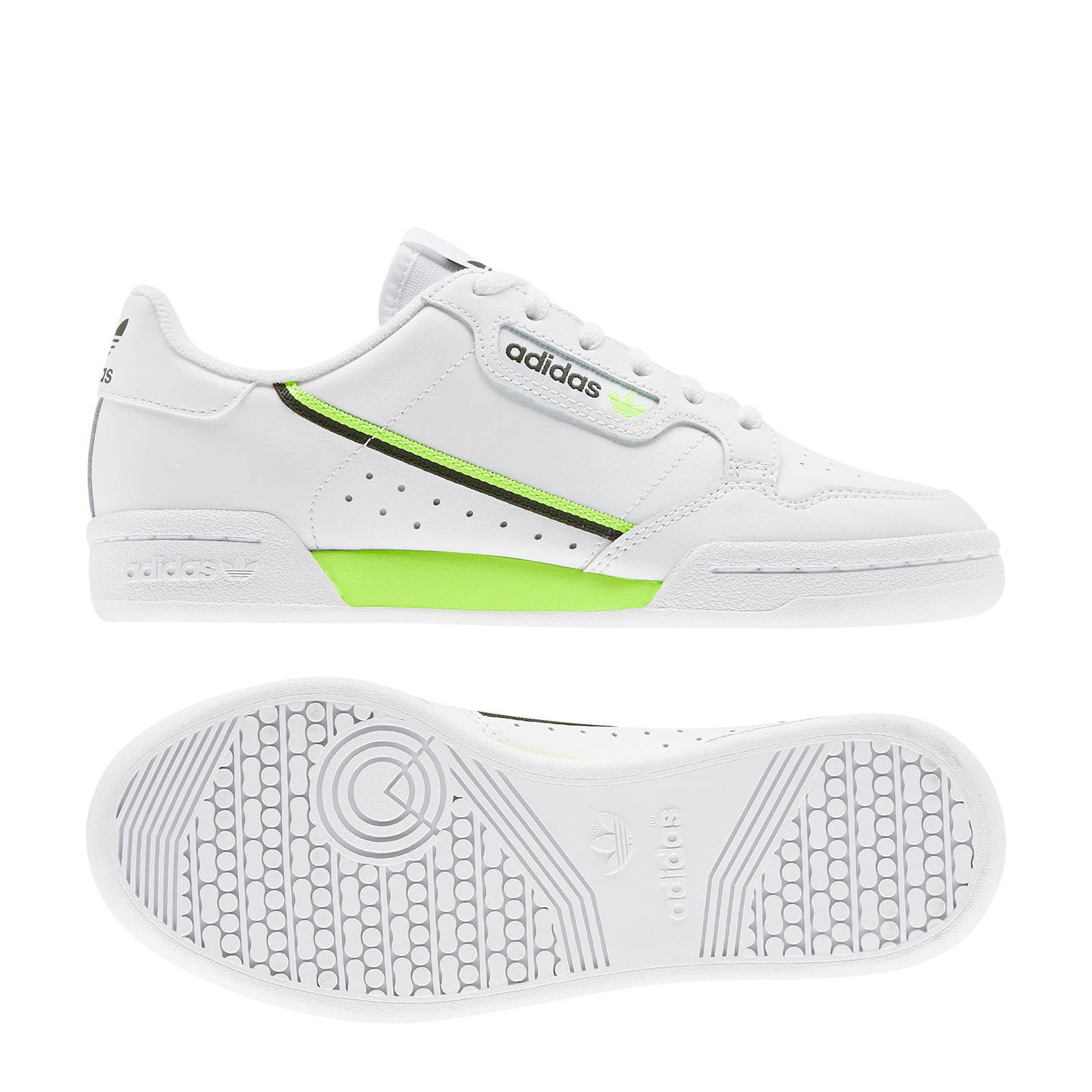 adidas Originals Continental 80 J sneakers wit/geel | wehkamp