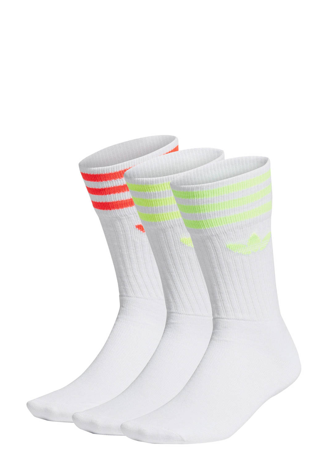 adidas Originals Adicolor sokken (set van 3 paar) wit/groen/rood, Wit/groen/rood