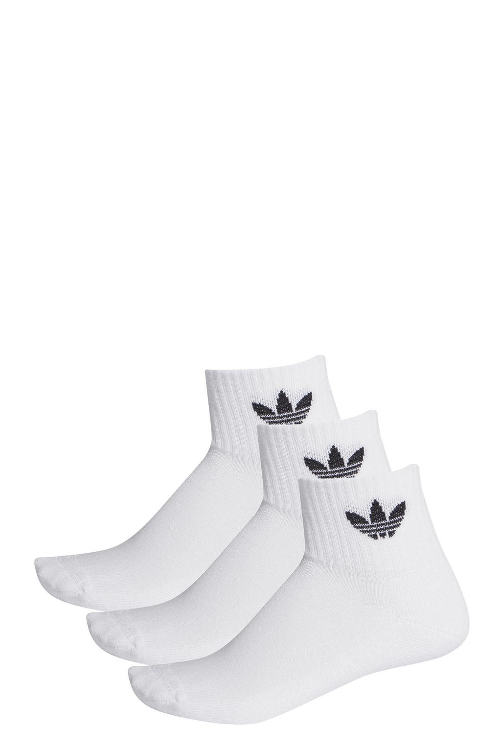 adidas Originals   Adicolor sokken set van 3 wit/zwart
