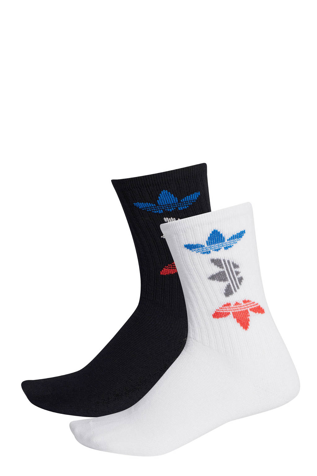 adidas Originals Adicolor sportsokken (set van 2), Zwart/wit