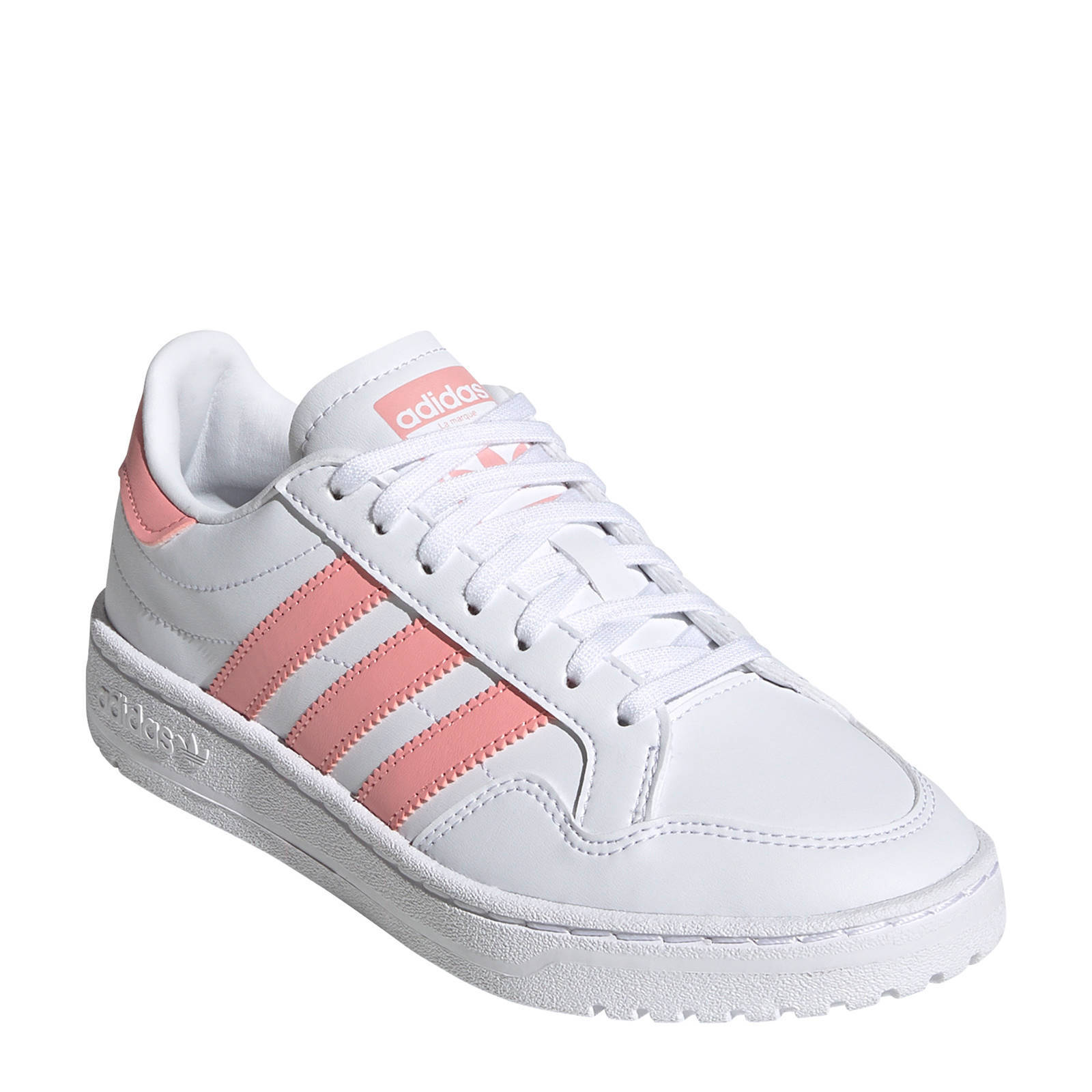 adidas Originals Team Court sneakers wit/roze | wehkamp